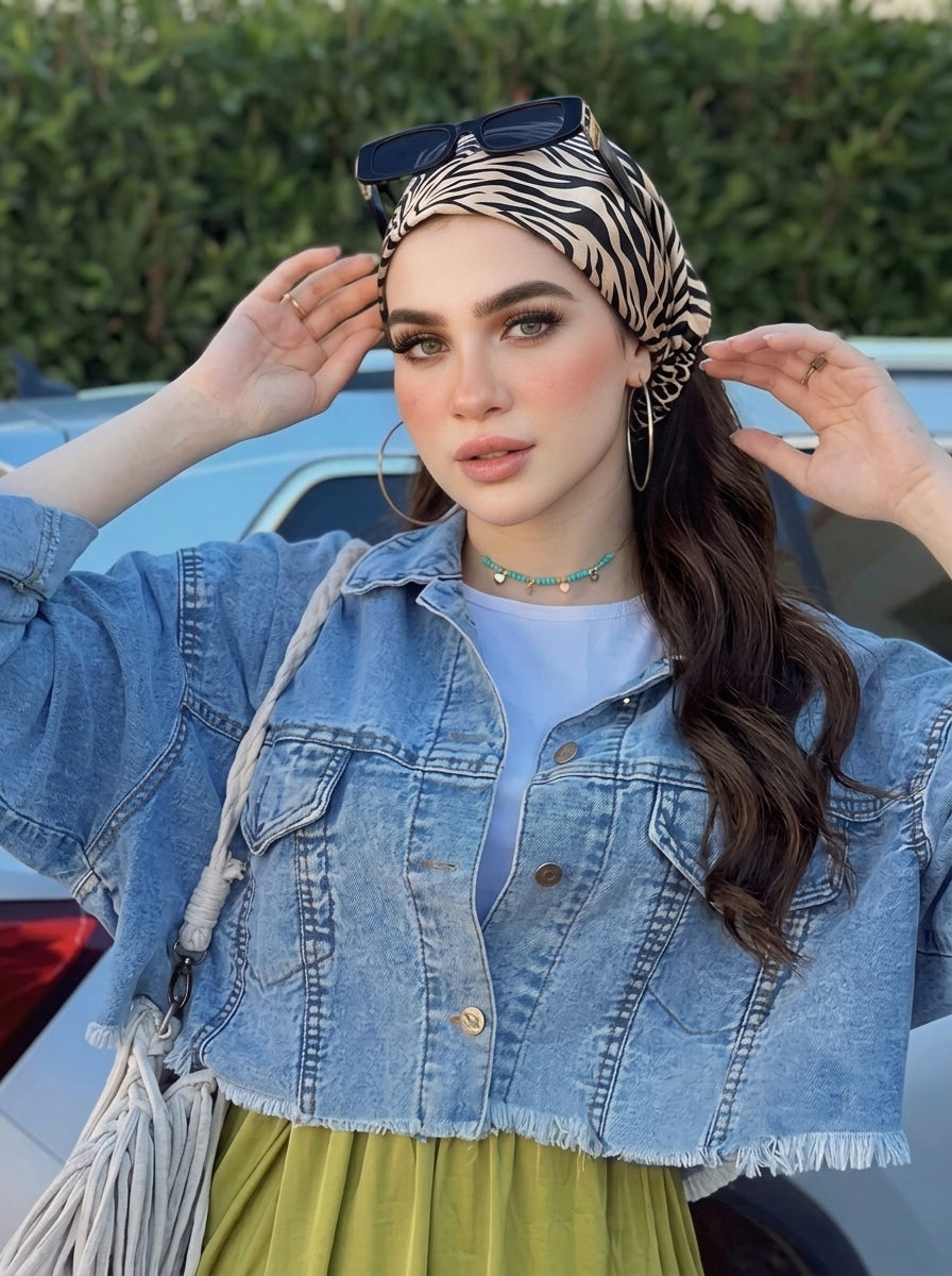 Retro Stripe Print Hair Bandana – Boho Elastic Headband & Head Wrap
