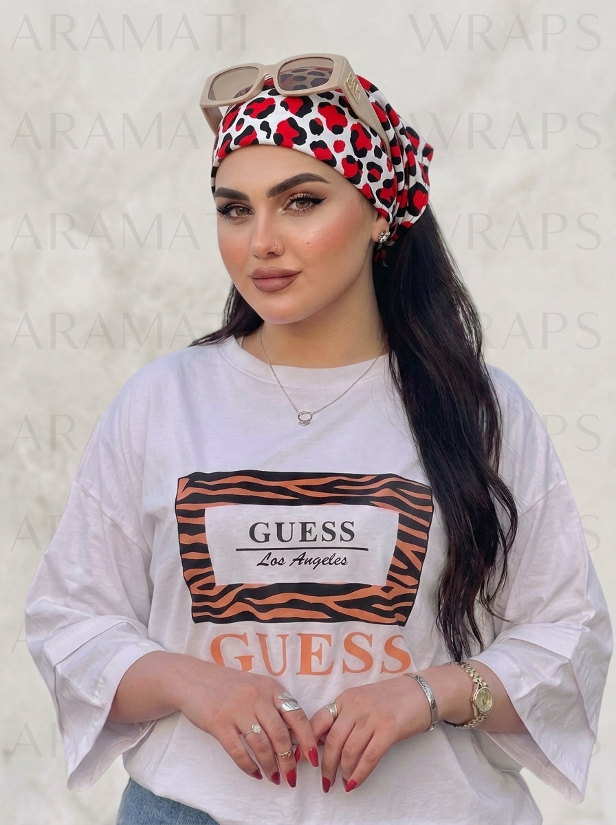 Wild Leopard Print Hair Bandana Headband – Elastic Hair Wrap Kerchief