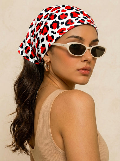 Wild Leopard Print Hair Bandana Headband – Elastic Hair Wrap Kerchief