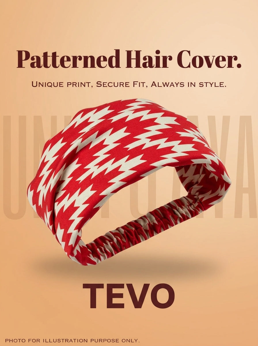 Zigzag Red Chevron Hair Bandana Headband – Stretch Hair Wrap Kerchief