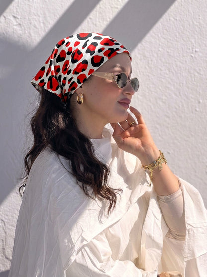 Wild Leopard Print Hair Bandana Headband – Elastic Hair Wrap Kerchief