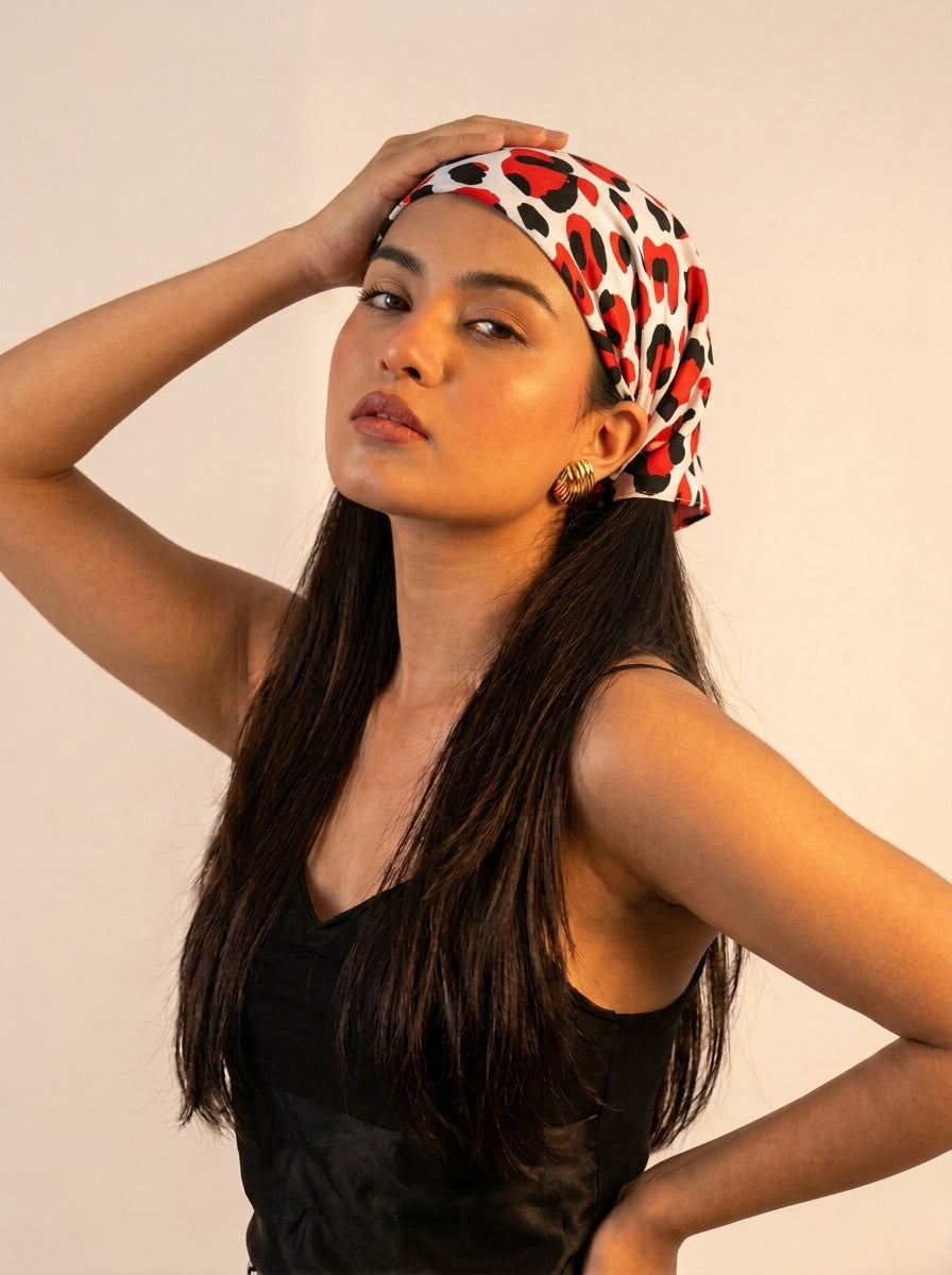 Wild Leopard Print Hair Bandana Headband – Elastic Hair Wrap Kerchief