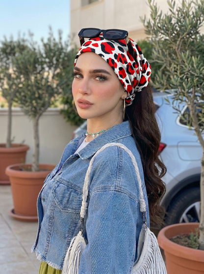 Wild Leopard Print Hair Bandana Headband – Elastic Hair Wrap Kerchief