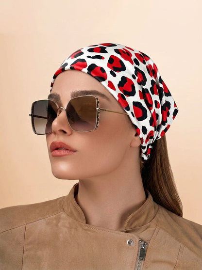 Wild Leopard Print Hair Bandana Headband – Elastic Hair Wrap Kerchief
