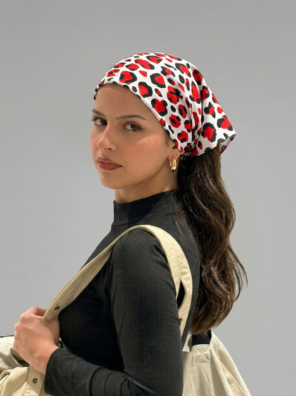 Wild Leopard Print Hair Bandana Headband – Elastic Hair Wrap Kerchief