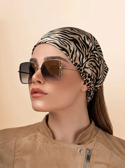 Retro Stripe Print Hair Bandana – Boho Elastic Headband & Head Wrap