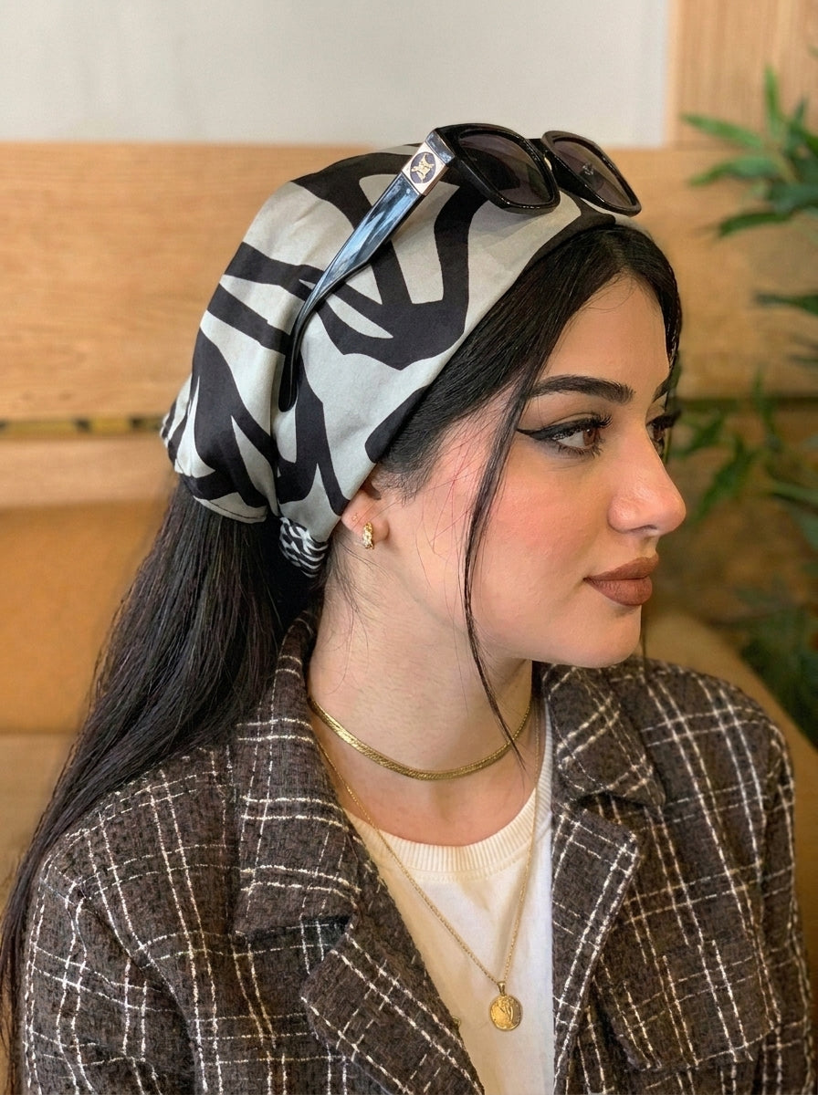 Boho Retro Abstract Print Hair Bandana & Headband Wrap