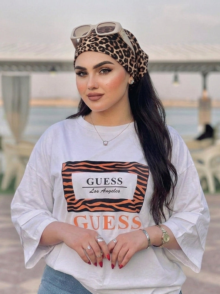 Leopard Print Hair Bandana Headband – Elastic Hair Wrap Kerchief