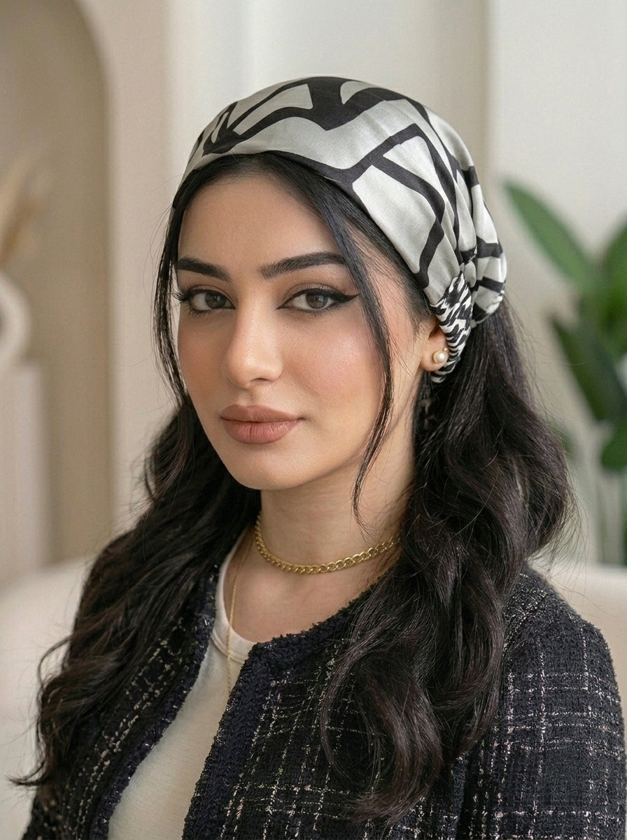 Boho Retro Abstract Print Hair Bandana & Headband Wrap