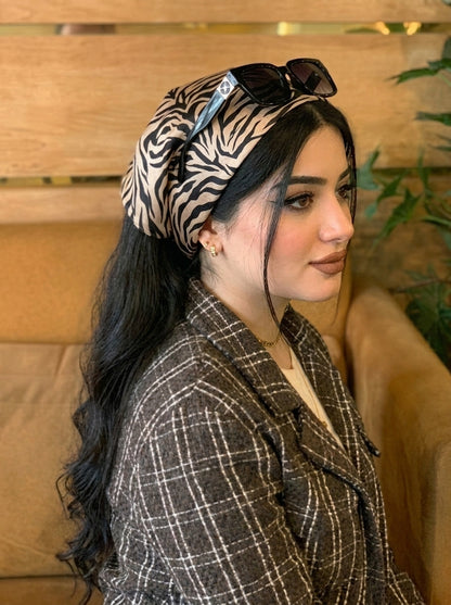 Retro Stripe Print Hair Bandana – Boho Elastic Headband & Head Wrap