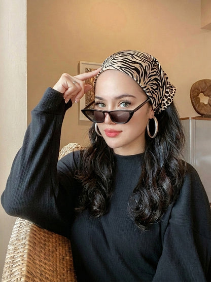 Retro Stripe Print Hair Bandana – Boho Elastic Headband & Head Wrap