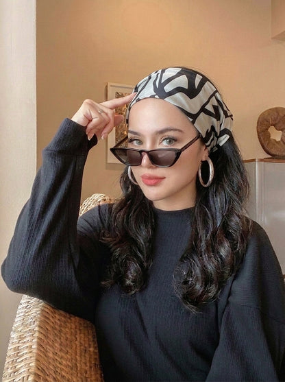 Boho Retro Abstract Print Hair Bandana & Headband Wrap
