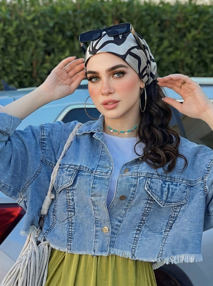 Boho Retro Abstract Print Hair Bandana & Headband Wrap