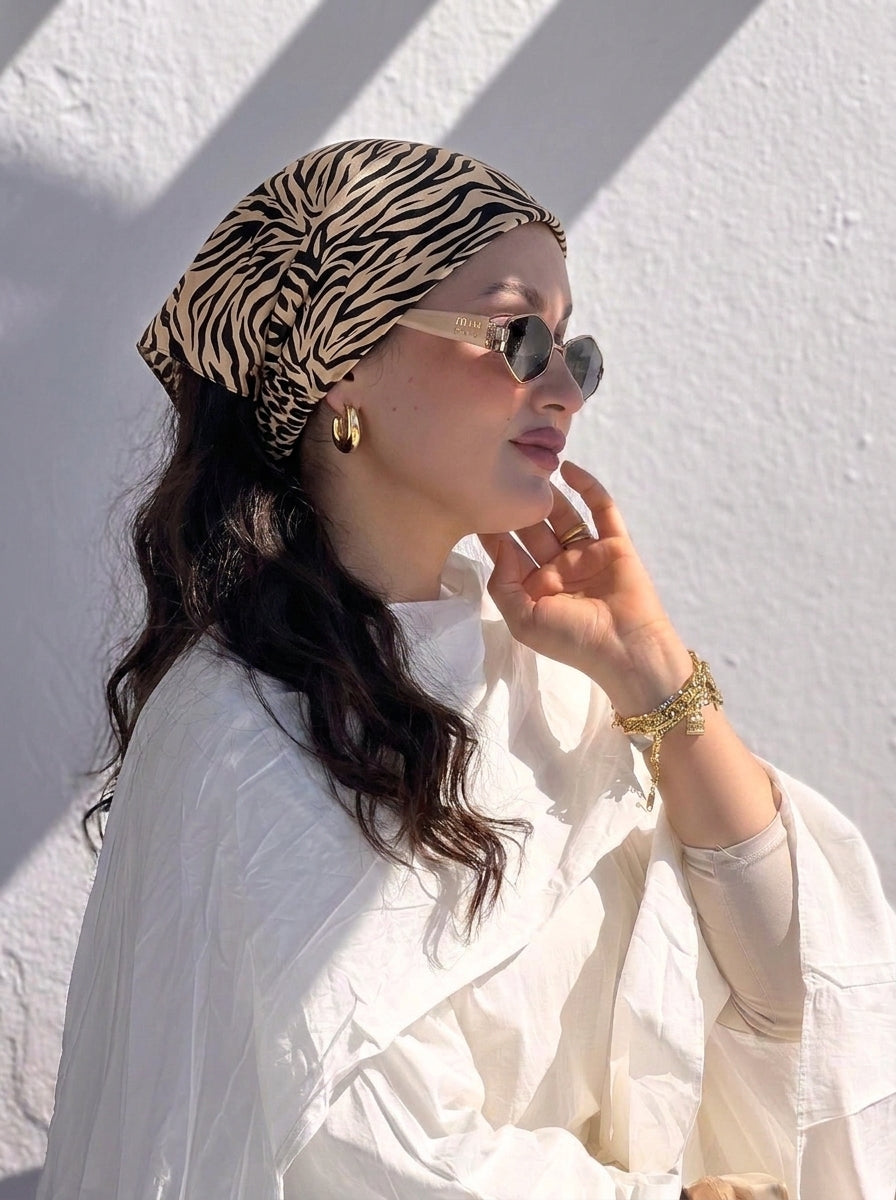 Retro Stripe Print Hair Bandana – Boho Elastic Headband & Head Wrap