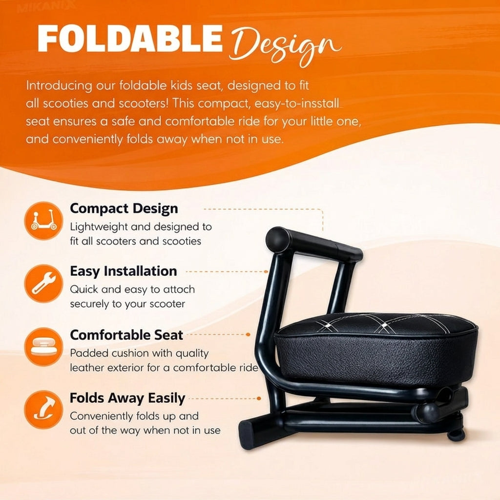 Kids Add-On Scooty Seat - Universal Fit, Foldable & Easy to Fit