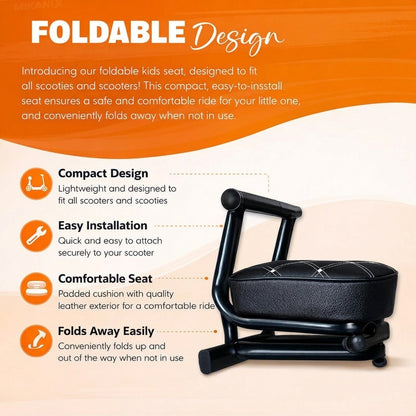 Kids Add-On Scooty Seat - Universal Fit, Foldable & Easy to Fit