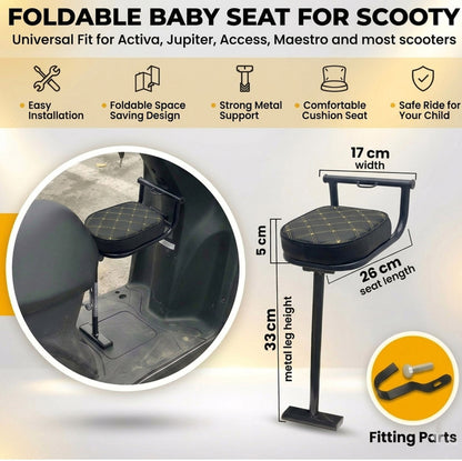 Kids Add-On Scooty Seat - Universal Fit, Foldable & Easy to Fit